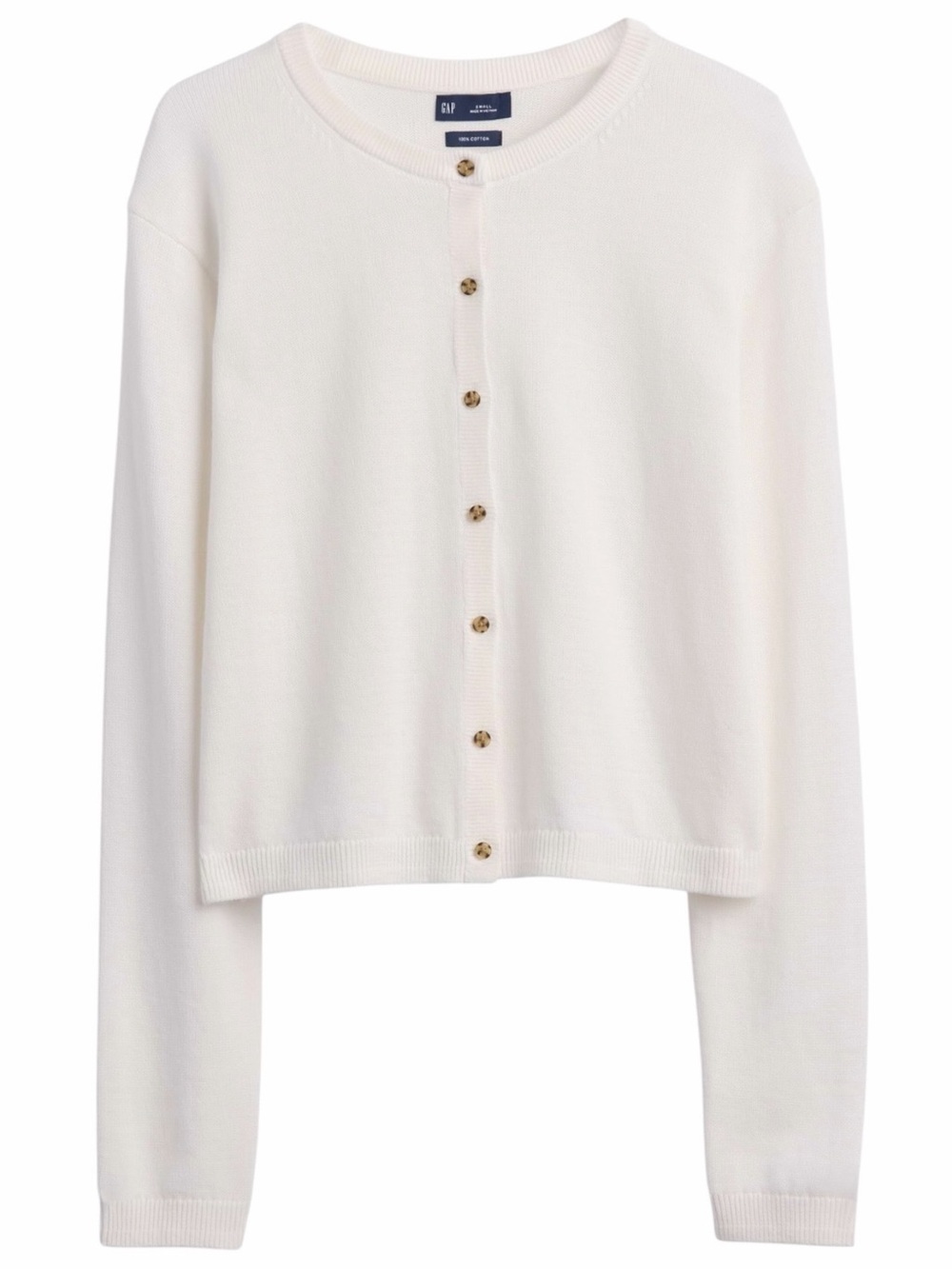 GAP Relaxed Crop Cardigan Sweater in Off-White Size XSmall